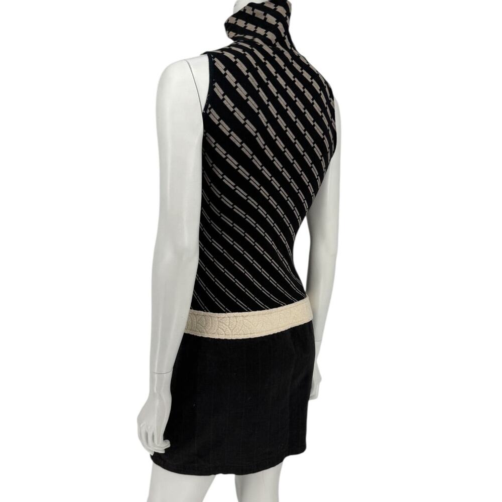 Custo Barcelona Sleeveless High-Neck Mixed-Media Mini Dress – Size 2 - Picture 8 of 16